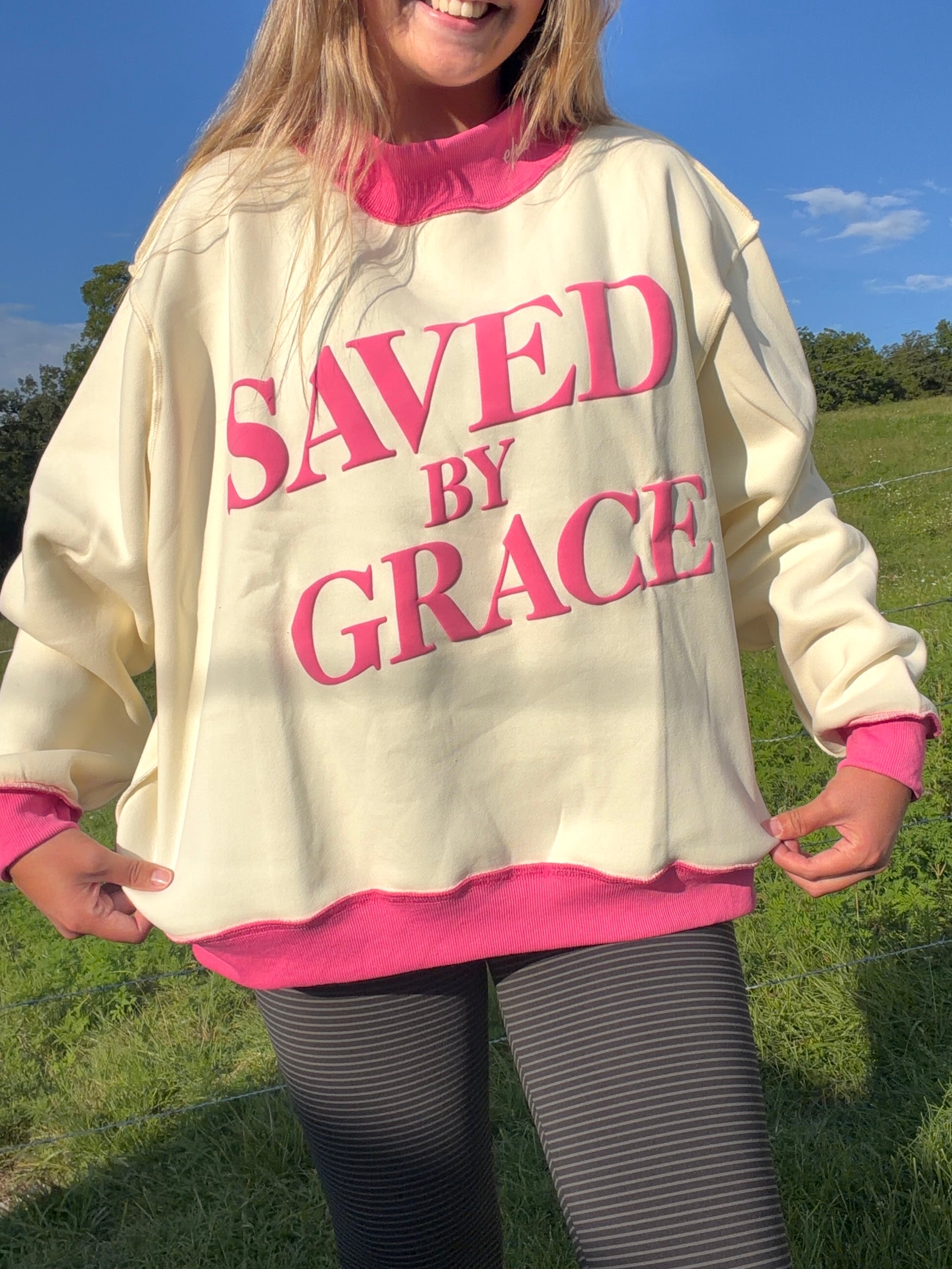 Saved By Grace Mock Neck Sweatshirt