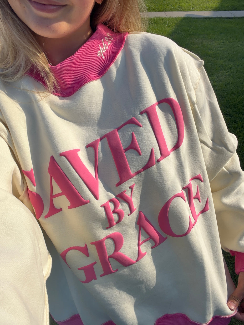 Saved By Grace Mock Neck Sweatshirt
