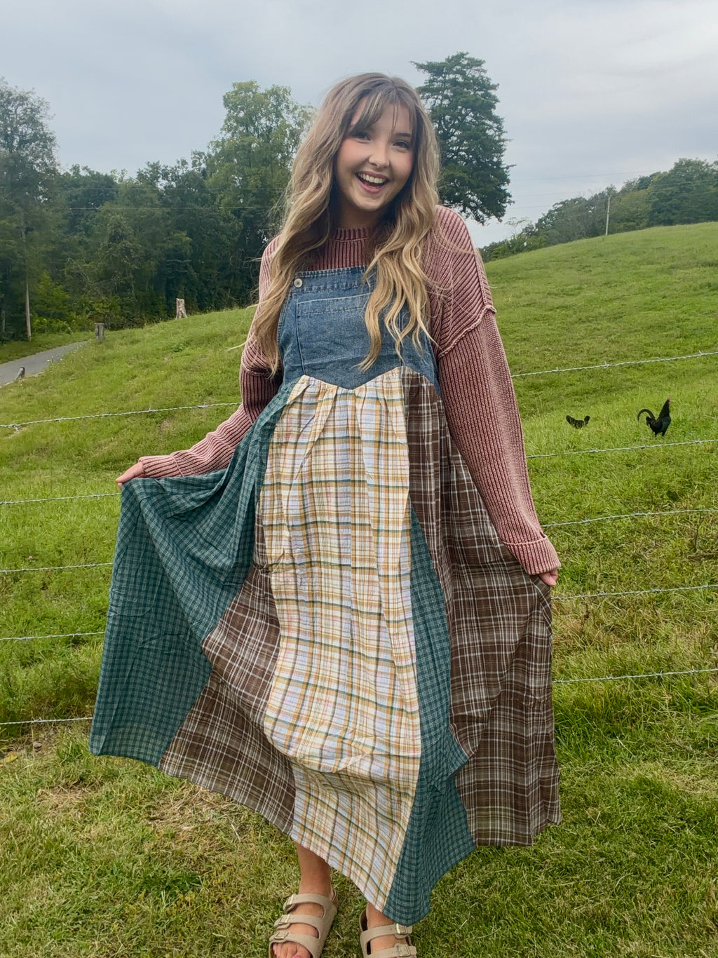Plaid Patches Overalls