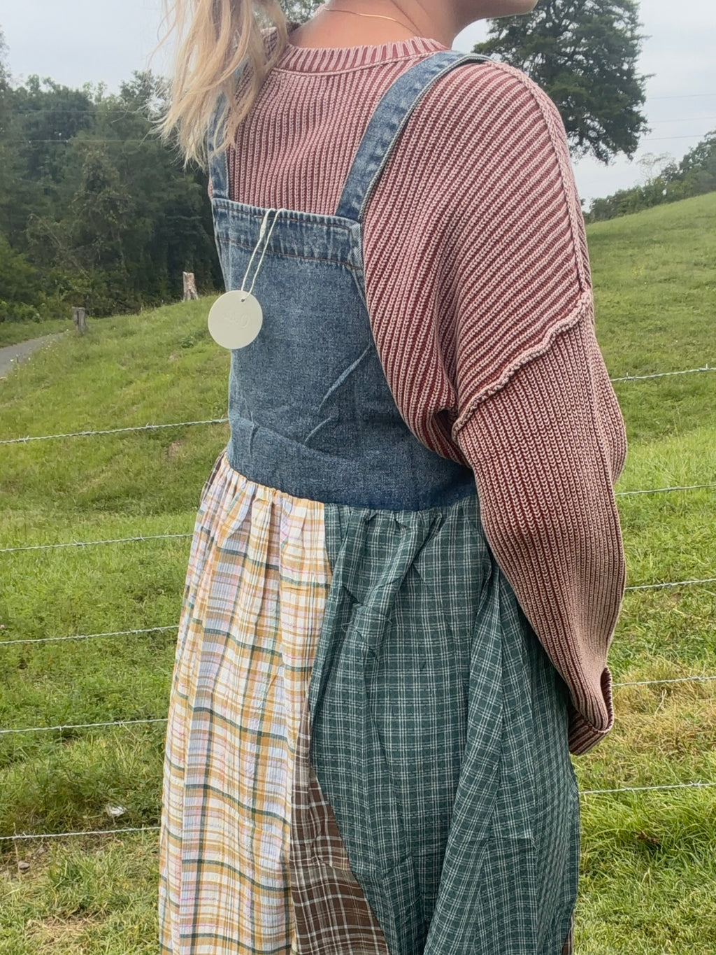 Plaid Patches Overalls