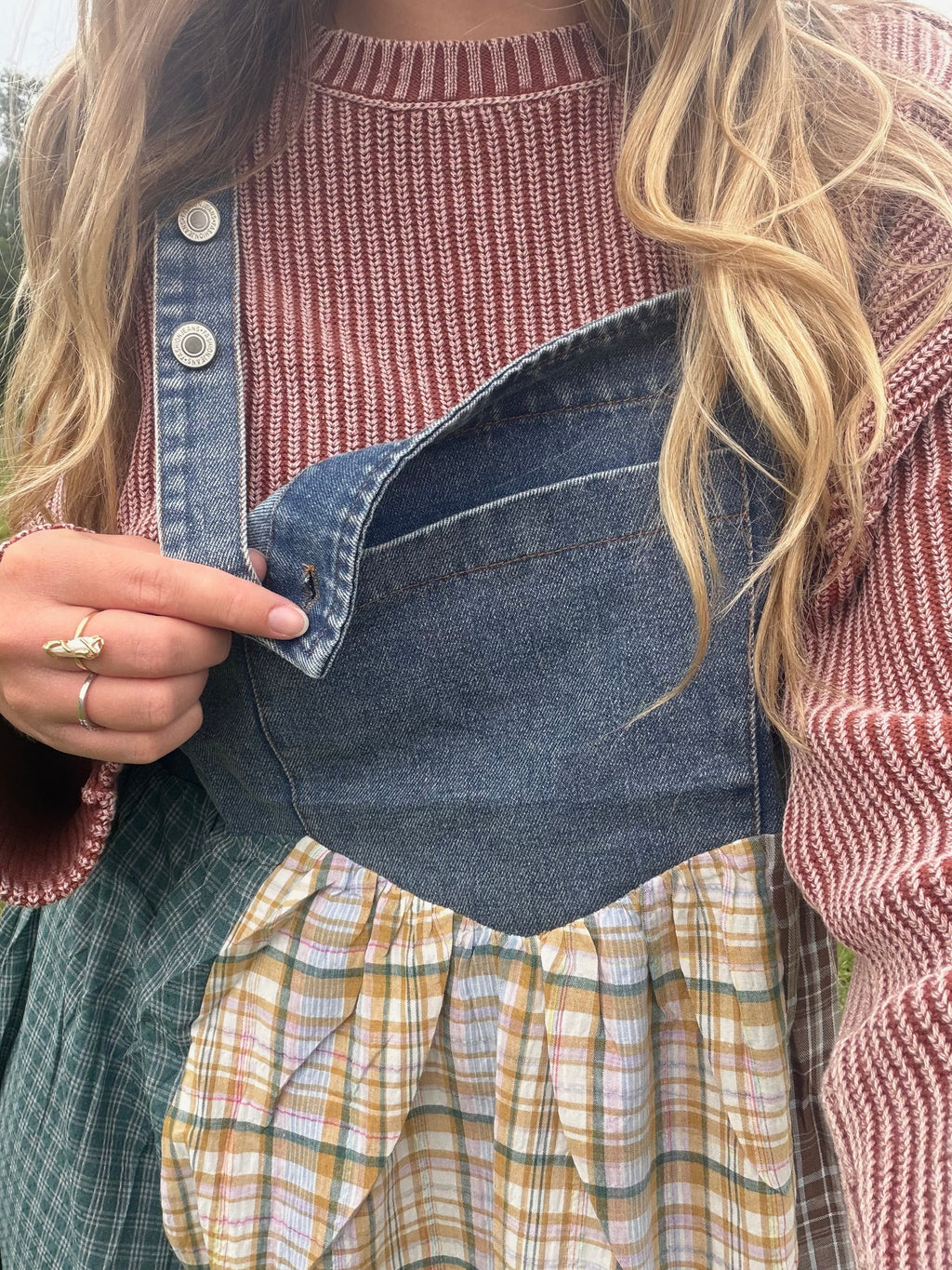 Plaid Patches Overalls
