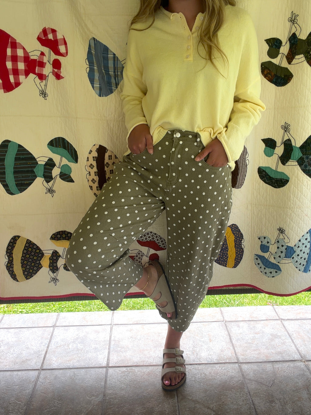 Sage Polka Pants