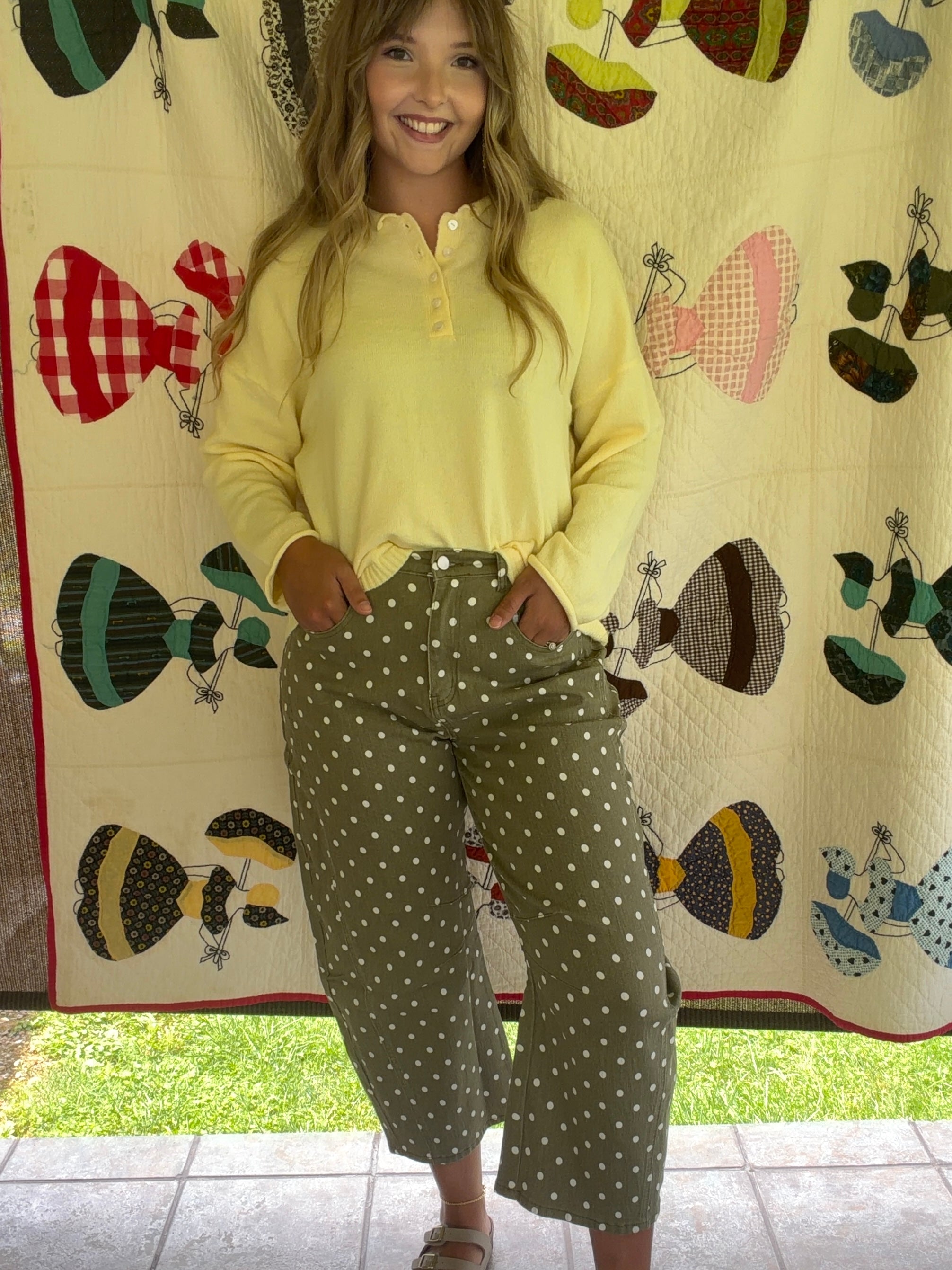 Sage Polka Pants