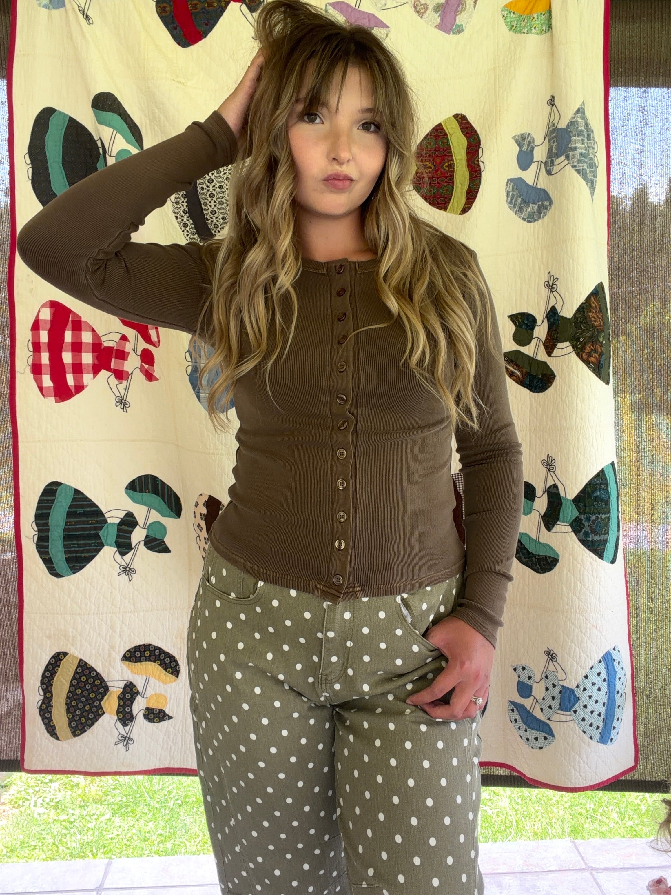 Mocha Latte Henley Top