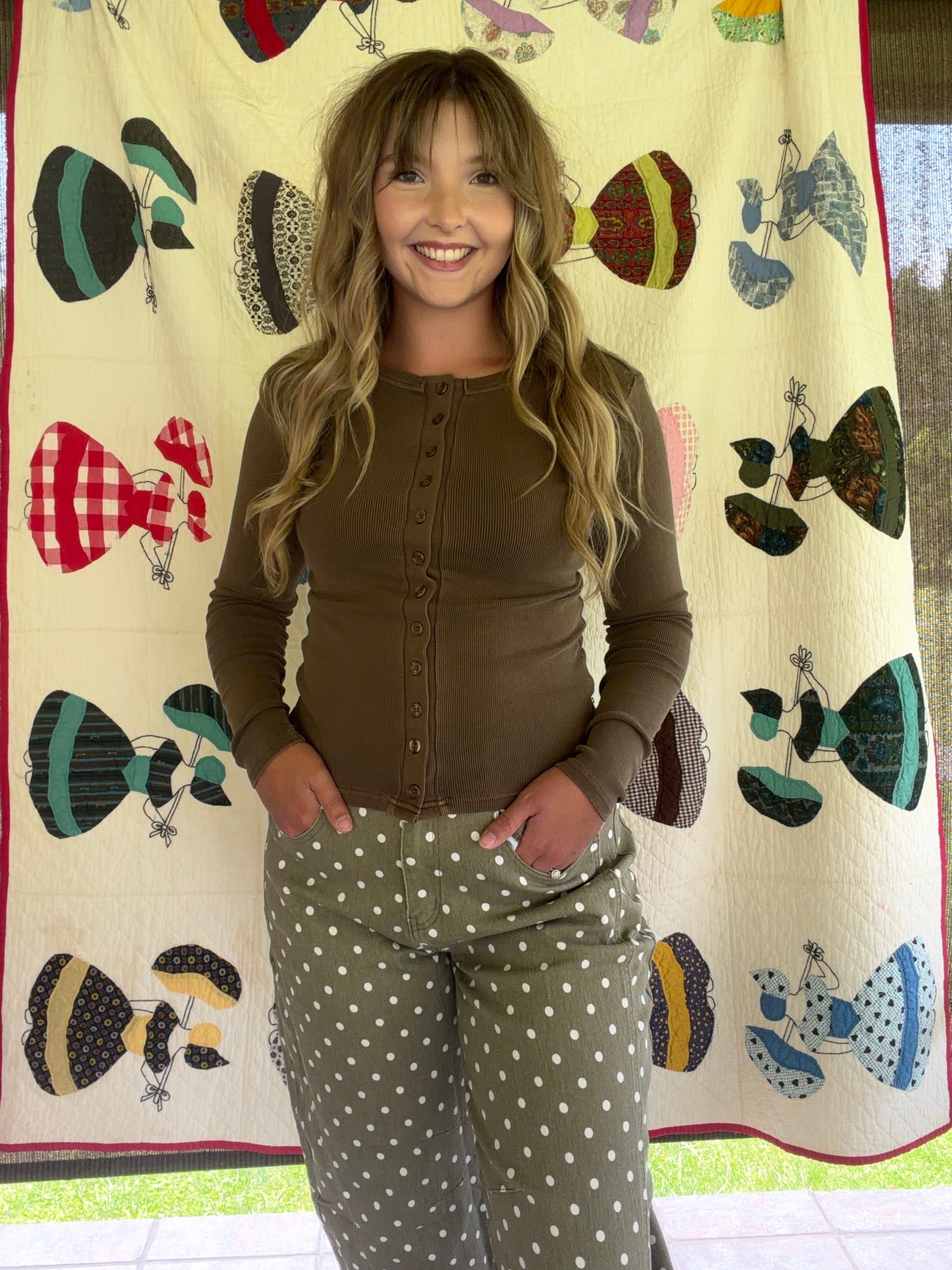 Mocha Latte Henley Top